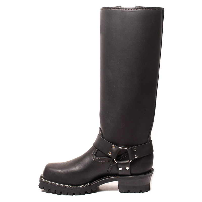 black harness boots